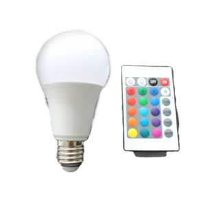 Bombillo LED RGB E27 con Mando a Distancia