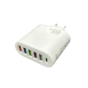 Cargador Múltiple con 5 Puertos USB y 1 Tipo C