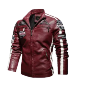 Chaqueta Roja Estilo Motociclista
