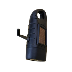 Linterna solar con manivela y cargador manual