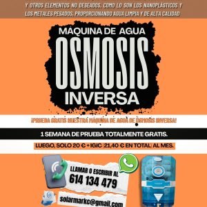 ALQUILER DE MÁQUINA DE AGUA DE OSMOSIS INVERSA