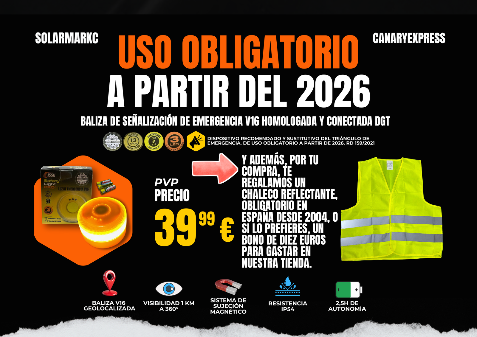 Baliza de Emergencia V16 Homologada y Conectada DGT - Imagen 2