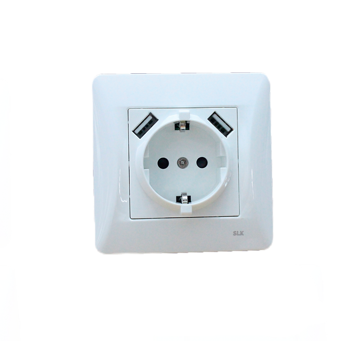 Enchufe Schuko con 2 puertos USB