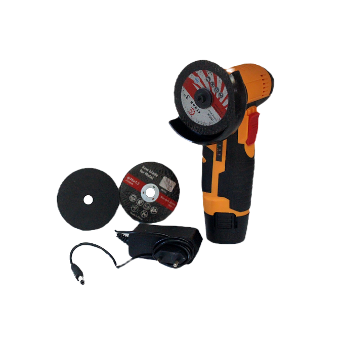 Mini Amoladora (Incluye cargador, batería y 2 discos de corte)